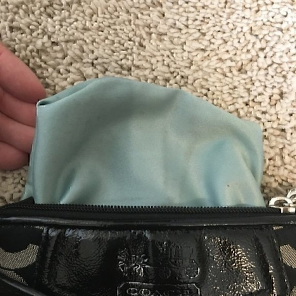Coach Black and Tan OP Art signature wristlet - Picture 10 of 13